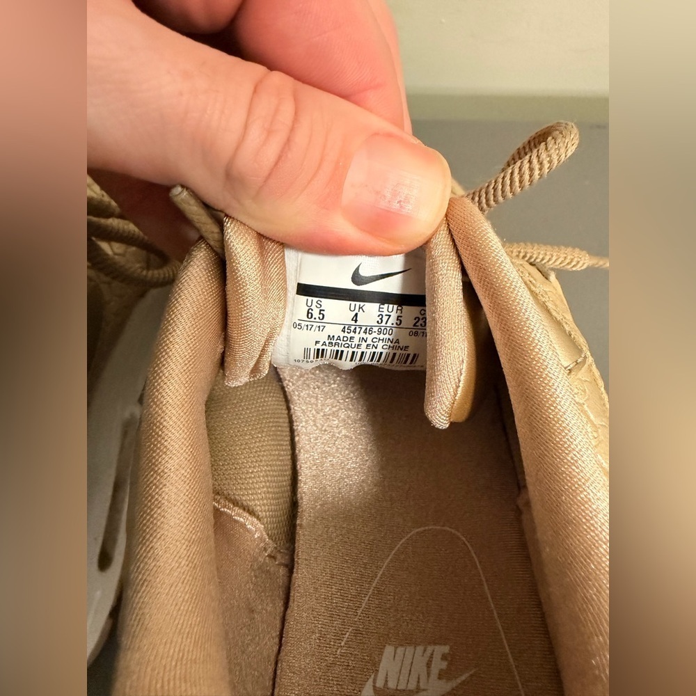 Women’s Nike Air Max 1 Premium Gold Fish Sneakers - Picture 7 of 7